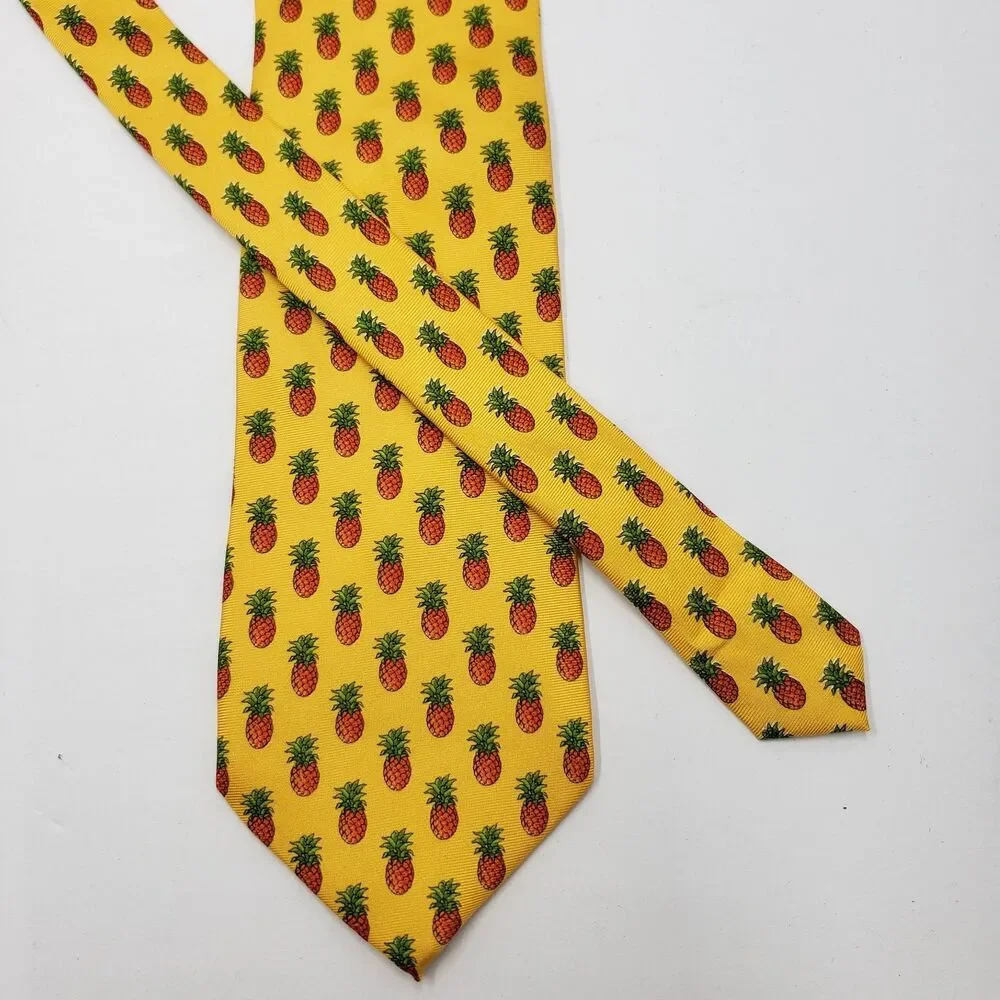 Peter Blair Italian Silk Tie Pineapple Yellow